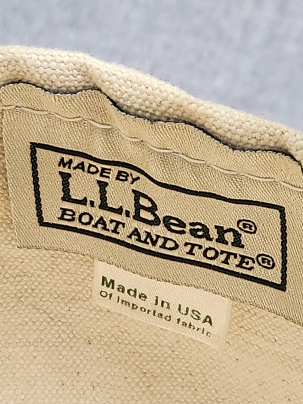 Vintage L.L.Bean Blueberry Embroidered Mini Boat USA Made Canvas Tote. - Picture 6 of 9